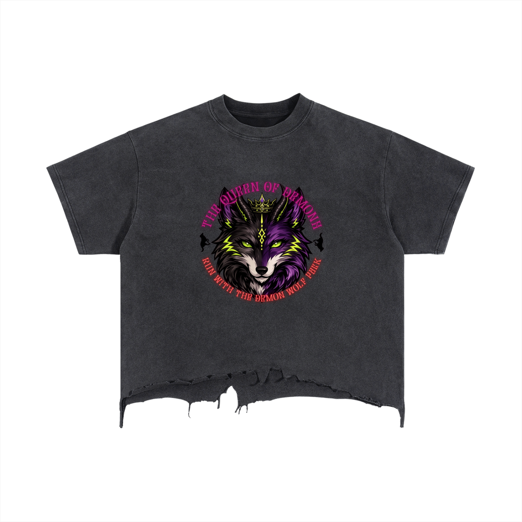 Unisex "Let Your Demons Play" Logo Distressed T-shirt