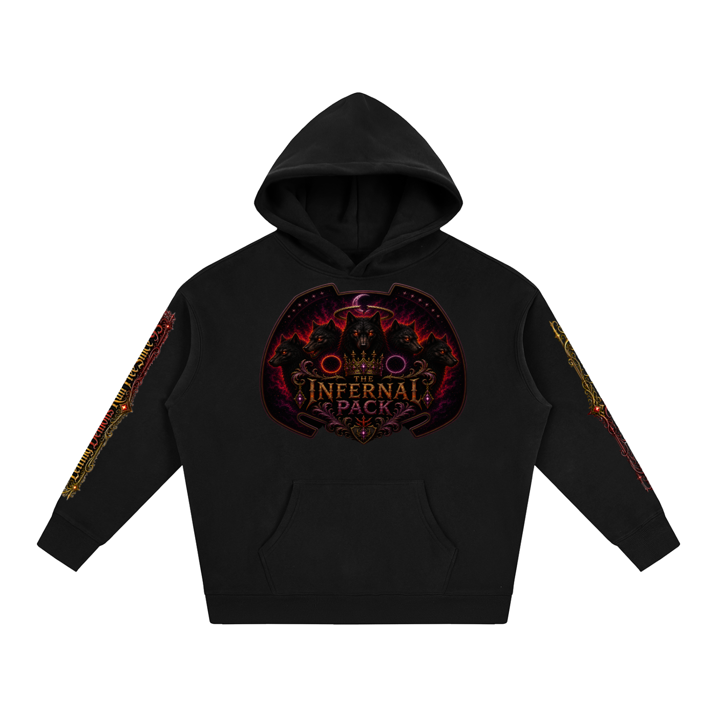Oversize Moonlit Misfits OG - The Infernal Pack Fleeced Hoodie
