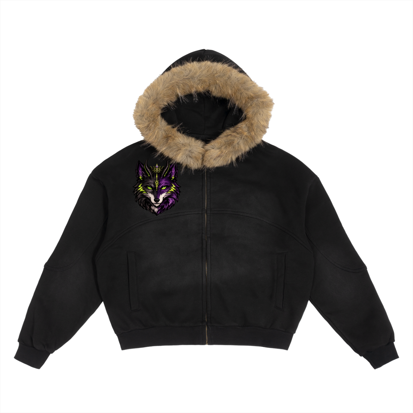 The WereWolf Faux Fur Unisex Zip Hoodie