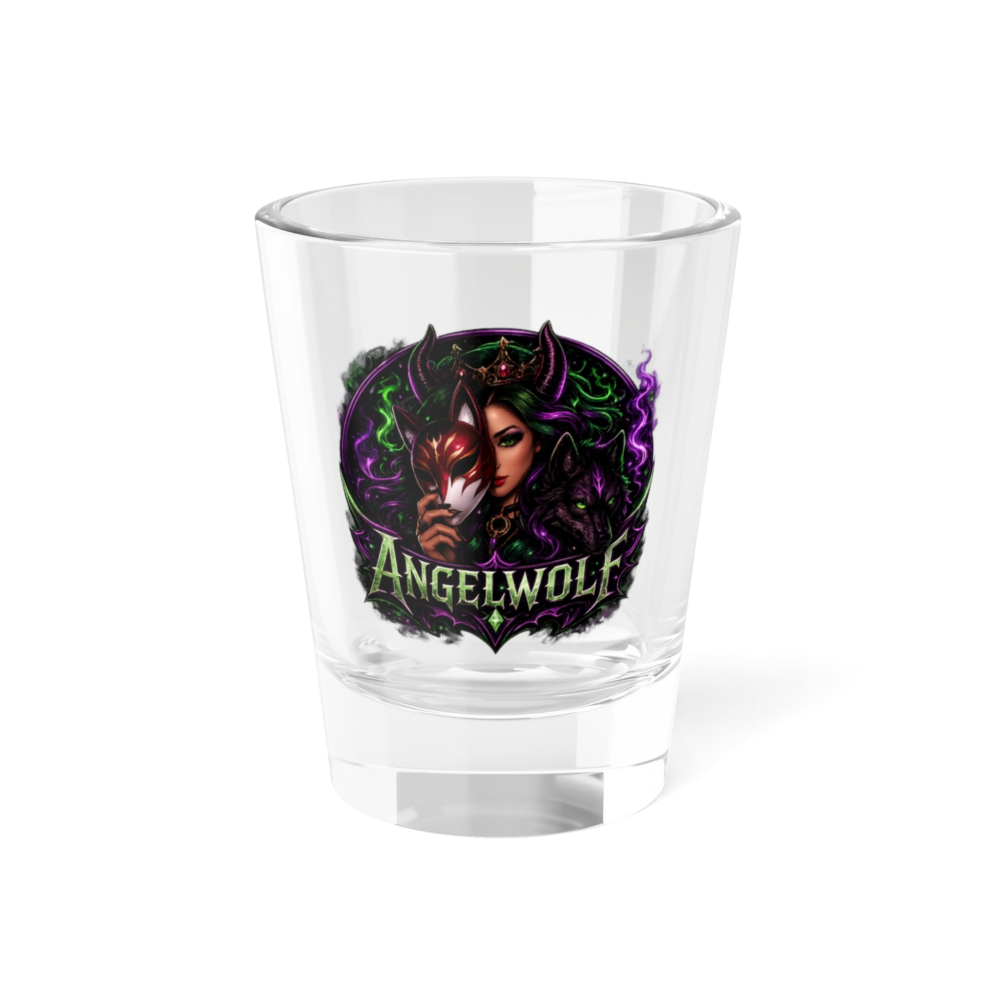 Angelwolf Logo Shot Glass – 1.5oz Collectible