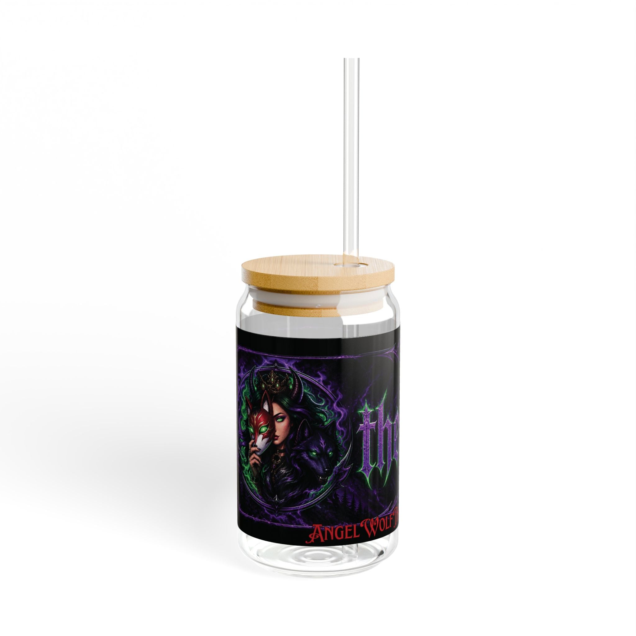 The Wolf Den Logo 16oz Sipper Glass