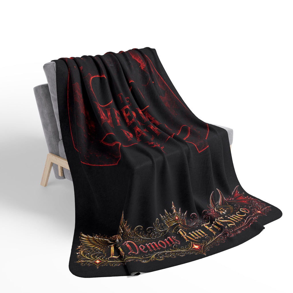 Infernal Pack Sherpa Blanket — 'The Infernal Pack: Letting Demons Run Free Since '93' Gothic Fleece Throw