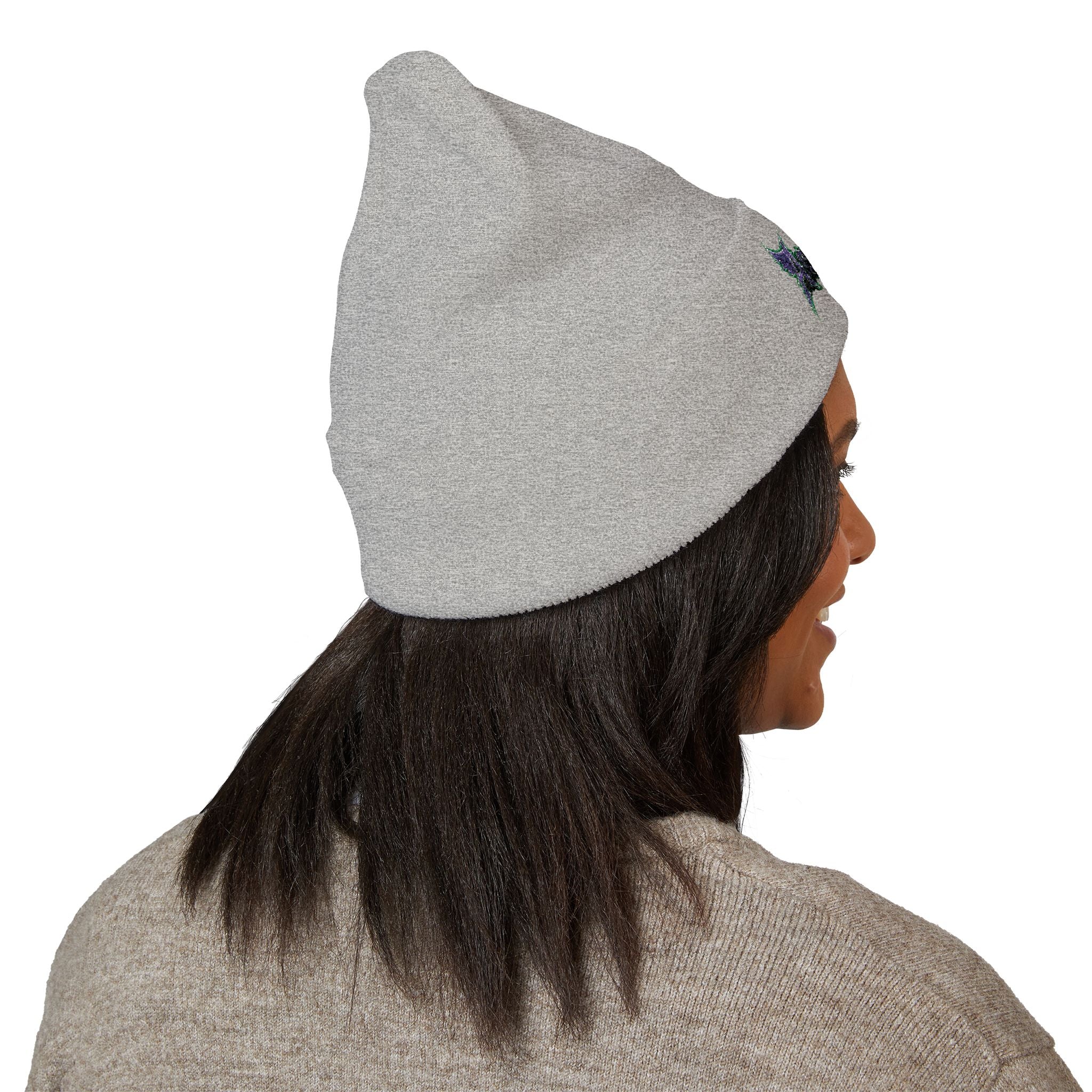 Embroidered 'Angel Wolf' Gothic Cuffed Beanie — Band Style Logo