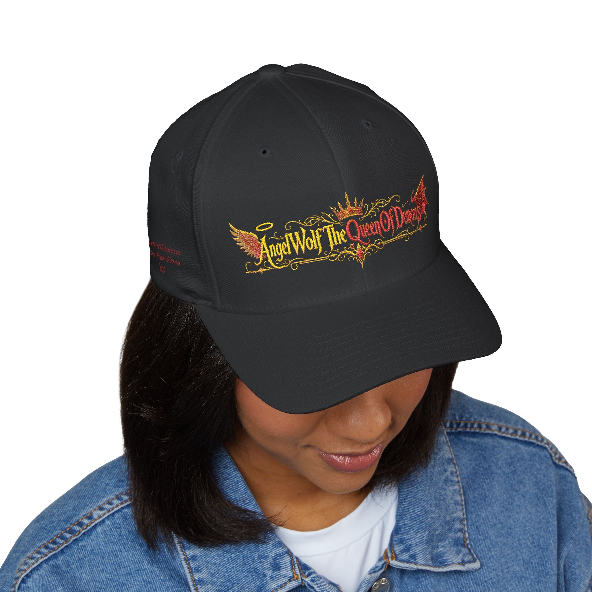 AngelWolf "The Queen Of Demons" Embroidered Flex Back Cap