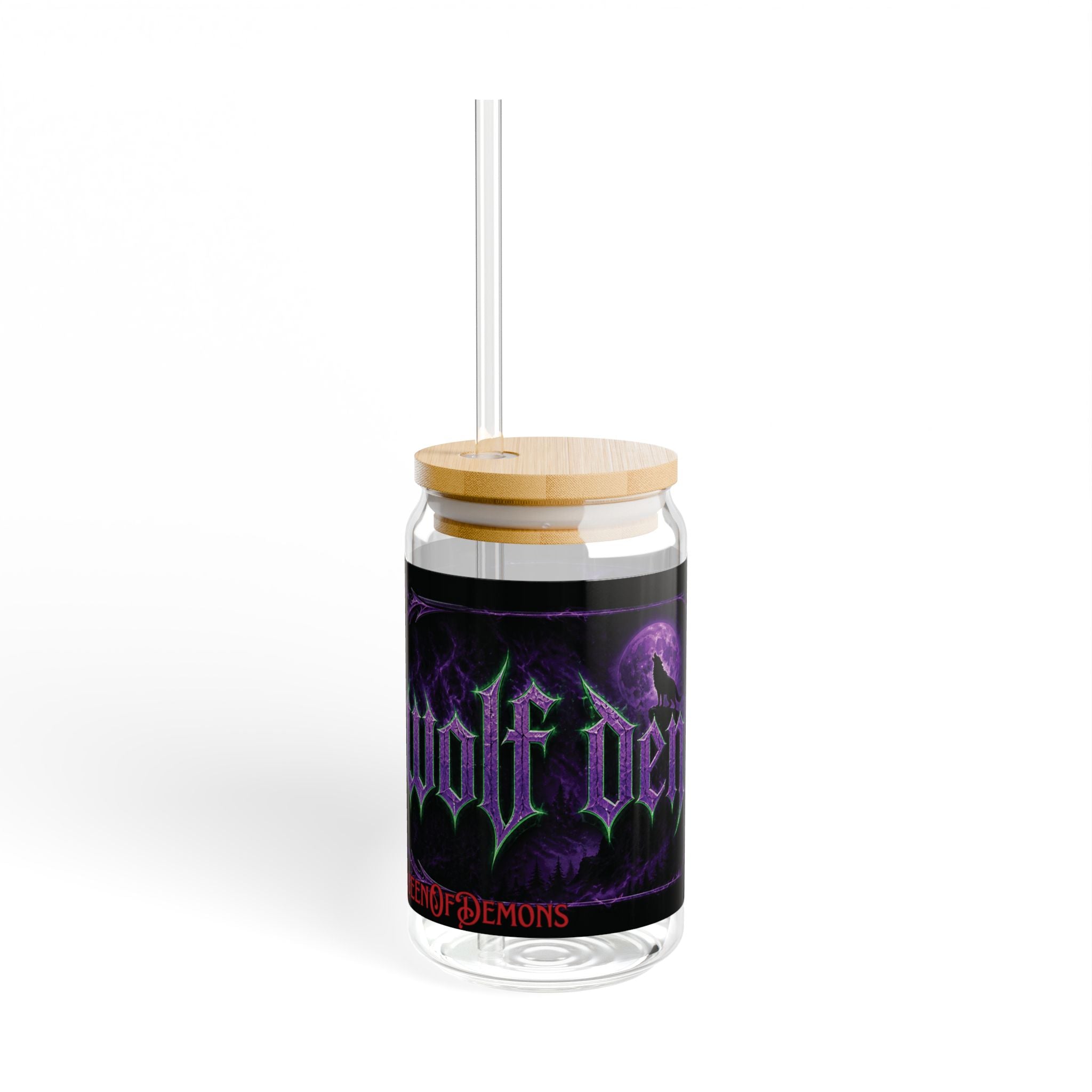 The Wolf Den Logo 16oz Sipper Glass