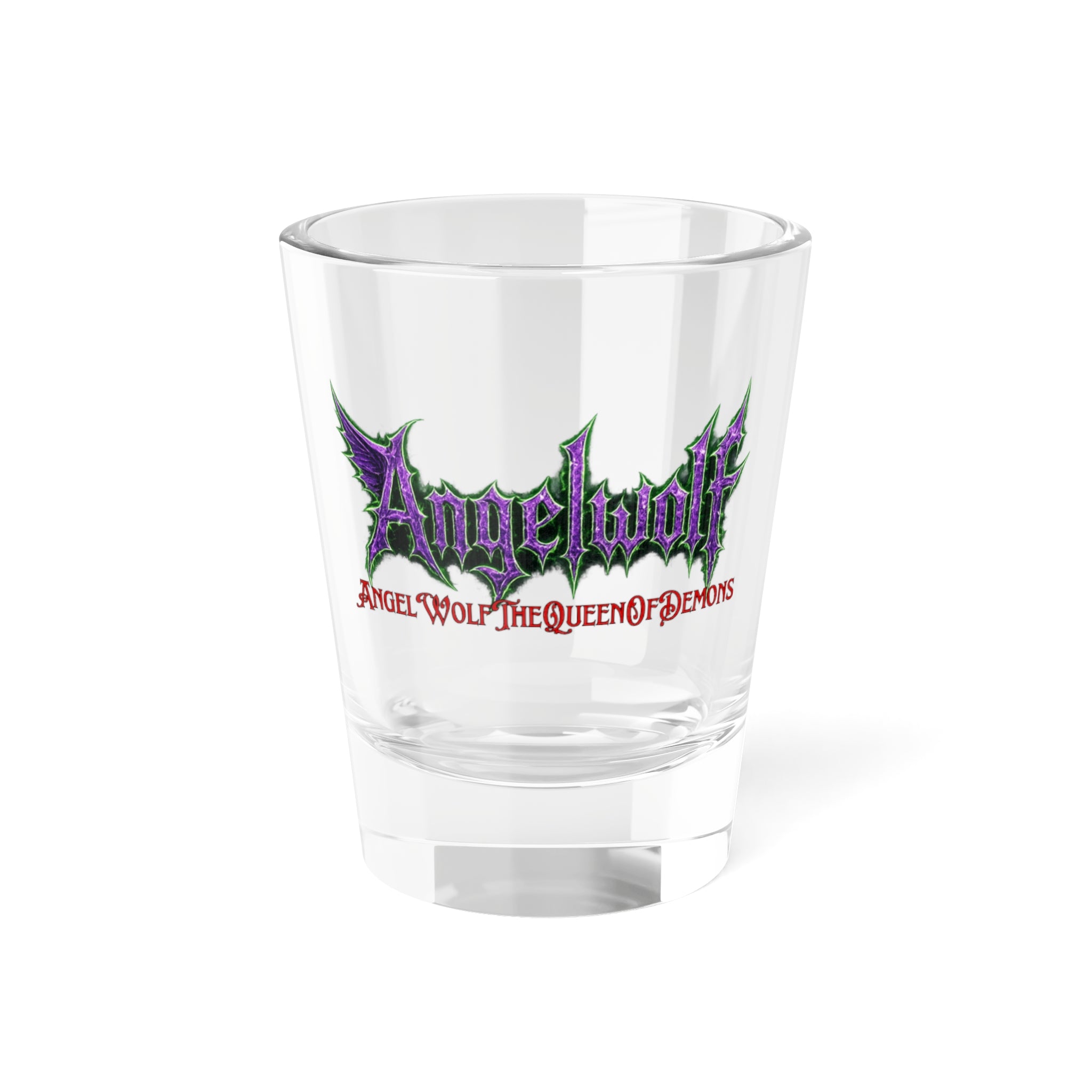 Angelwolf Metal Logo 'Queen of Demons' 1.5oz Shot Glass