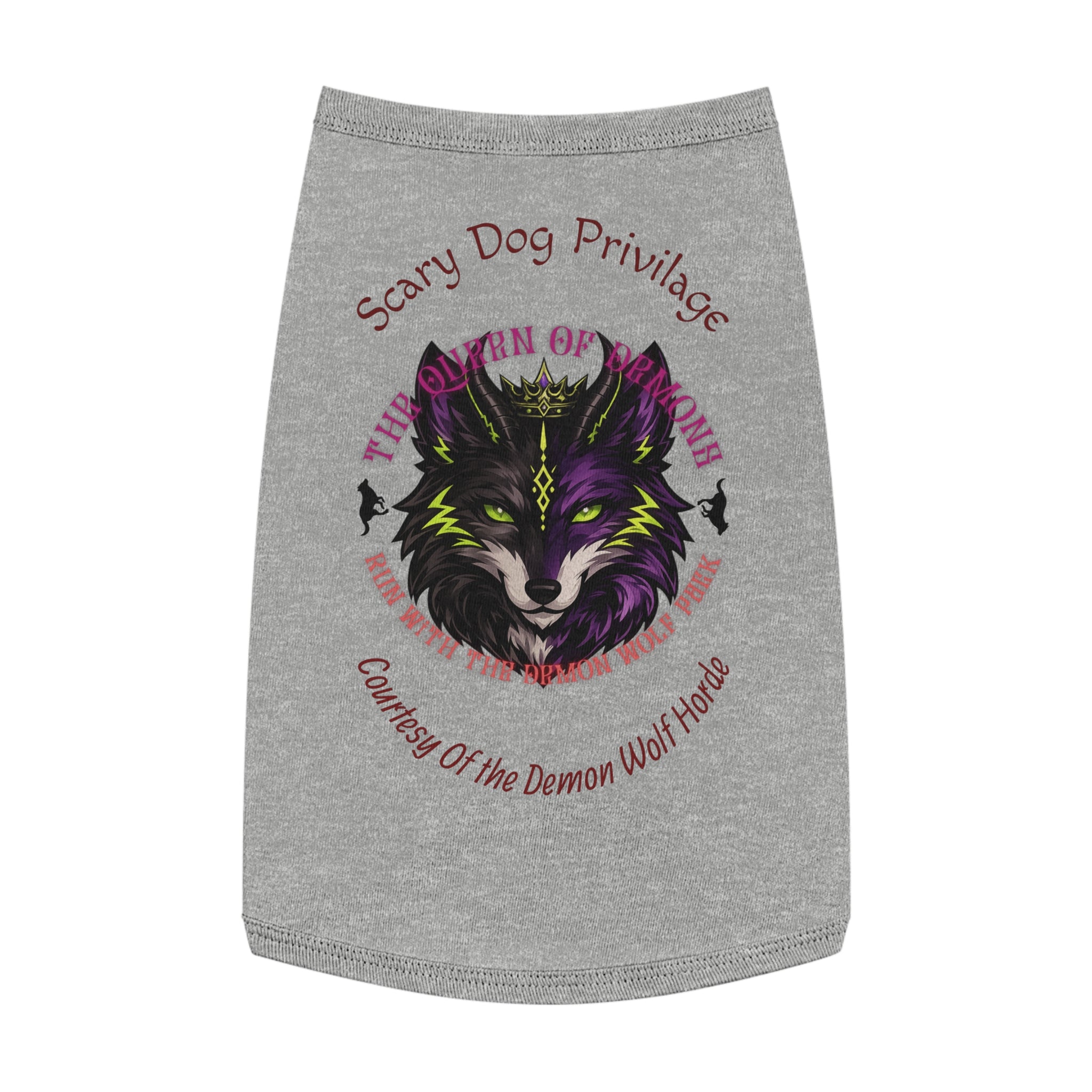 Demon Wolf Pet Tank Top – "Scary Dog Privilege" Gothic Pup Shirt