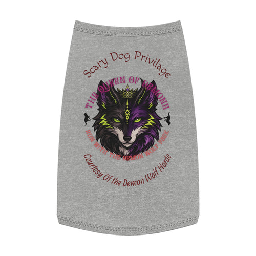 Demon Wolf Pet Tank Top – "Scary Dog Privilege" Gothic Pup Shirt