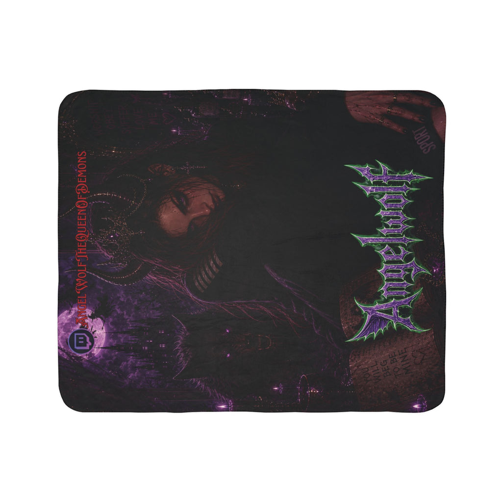 Sherpa Blanket — Dark Gothic 'Angeltwlf' Demon Queen Design