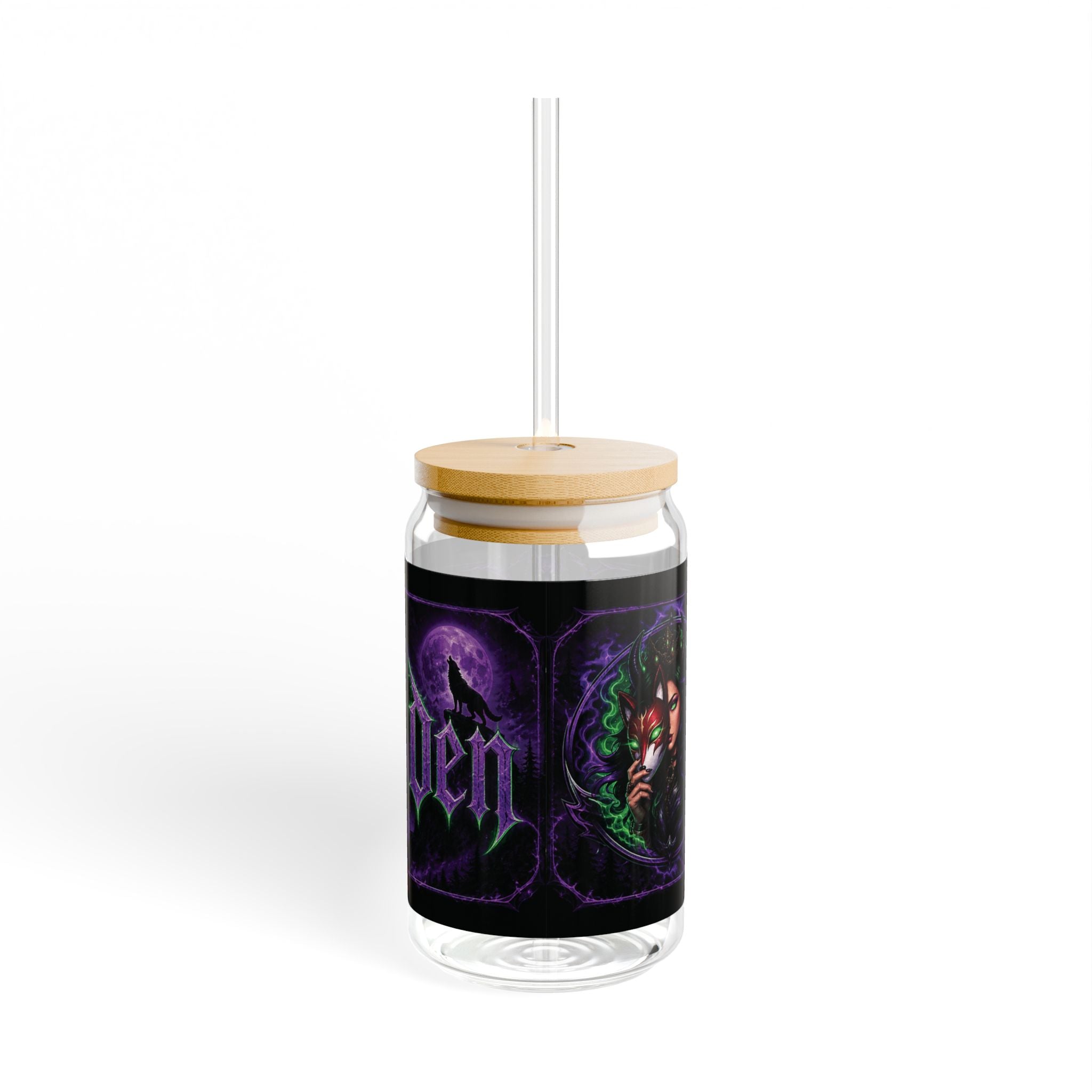 The Wolf Den Logo 16oz Sipper Glass