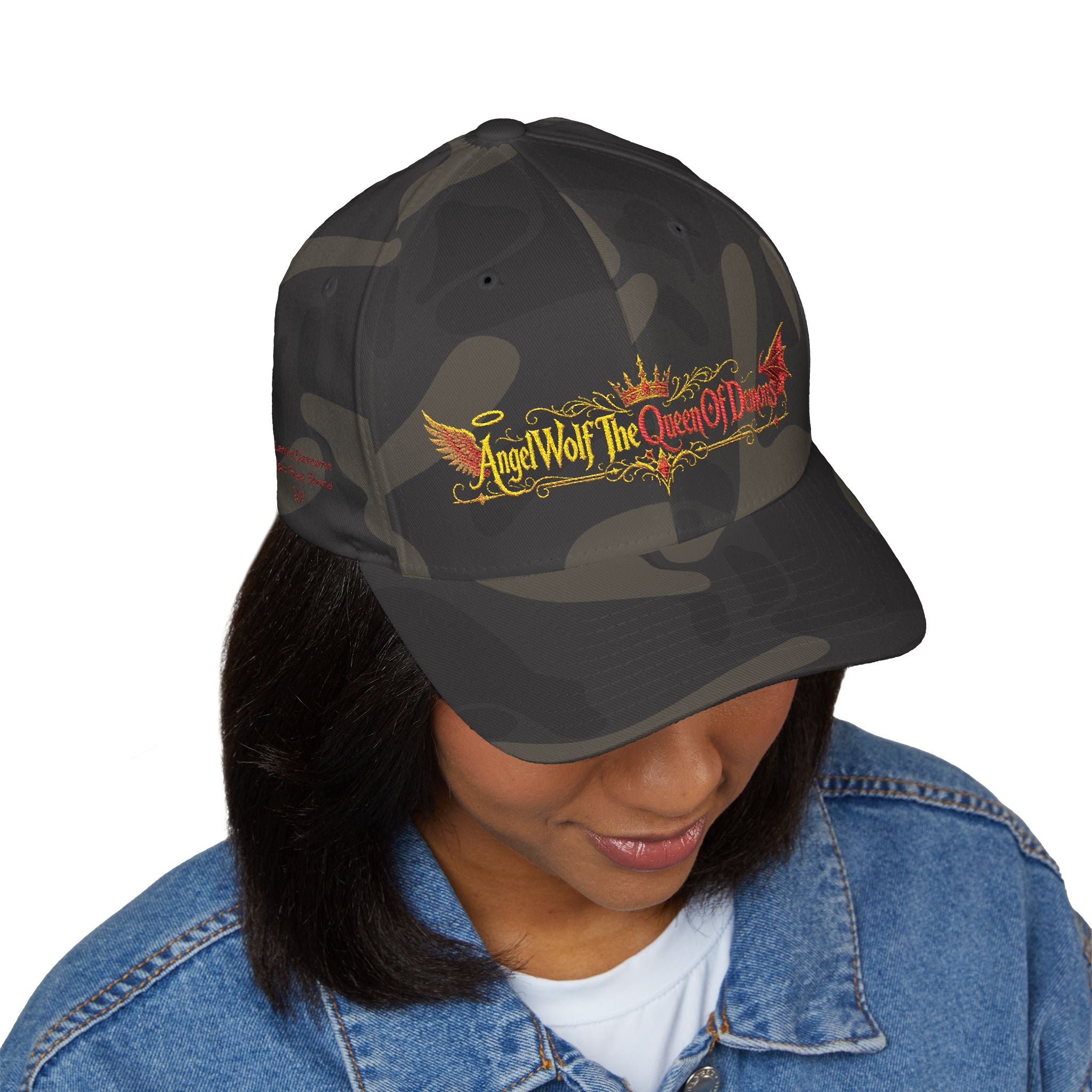 AngelWolf "The Queen Of Demons" Embroidered Flex Back Cap