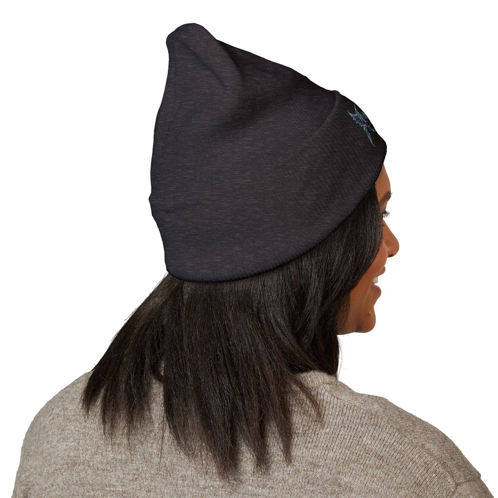 Embroidered 'Angel Wolf' Gothic Cuffed Beanie — Band Style Logo