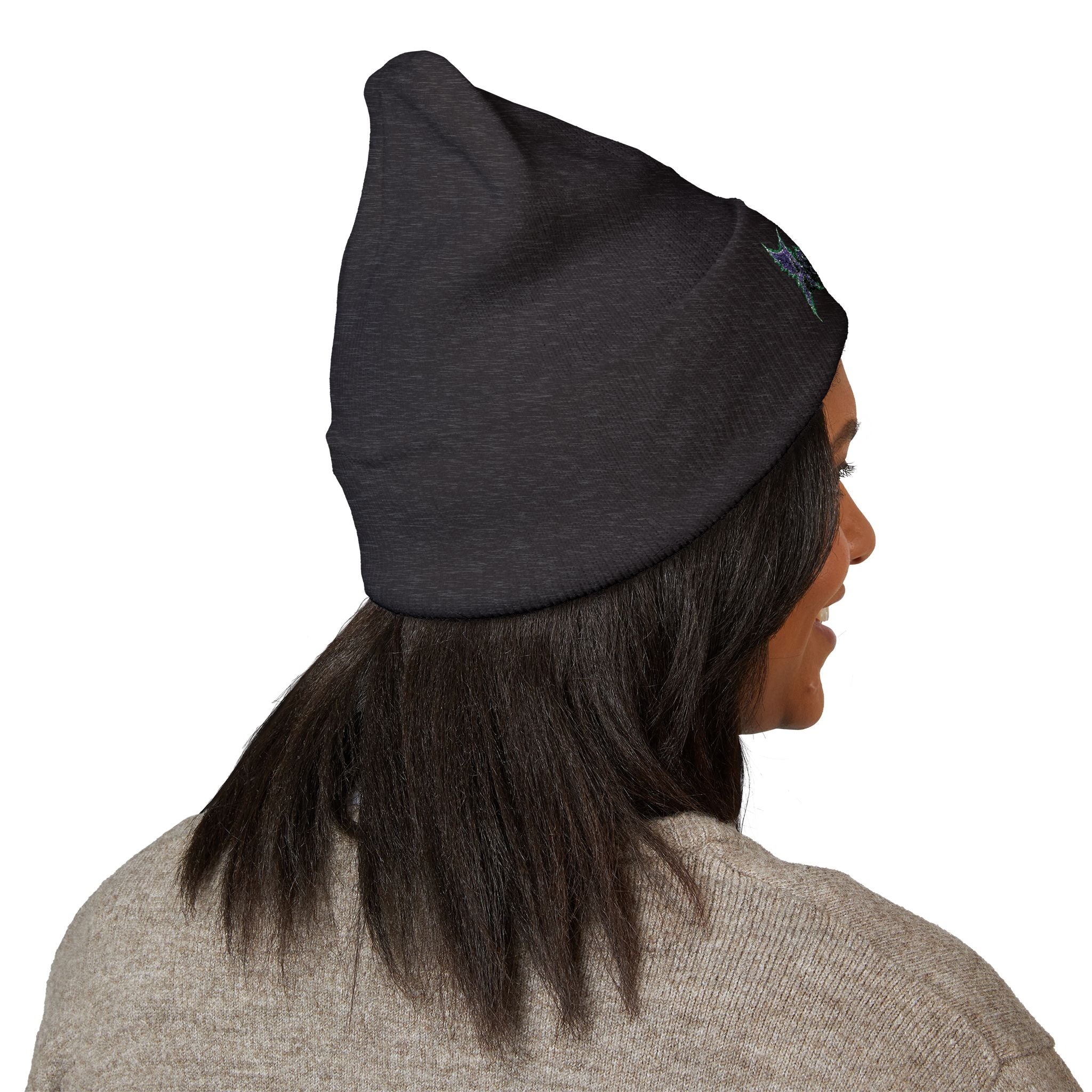 Embroidered 'Angel Wolf' Gothic Cuffed Beanie — Band Style Logo