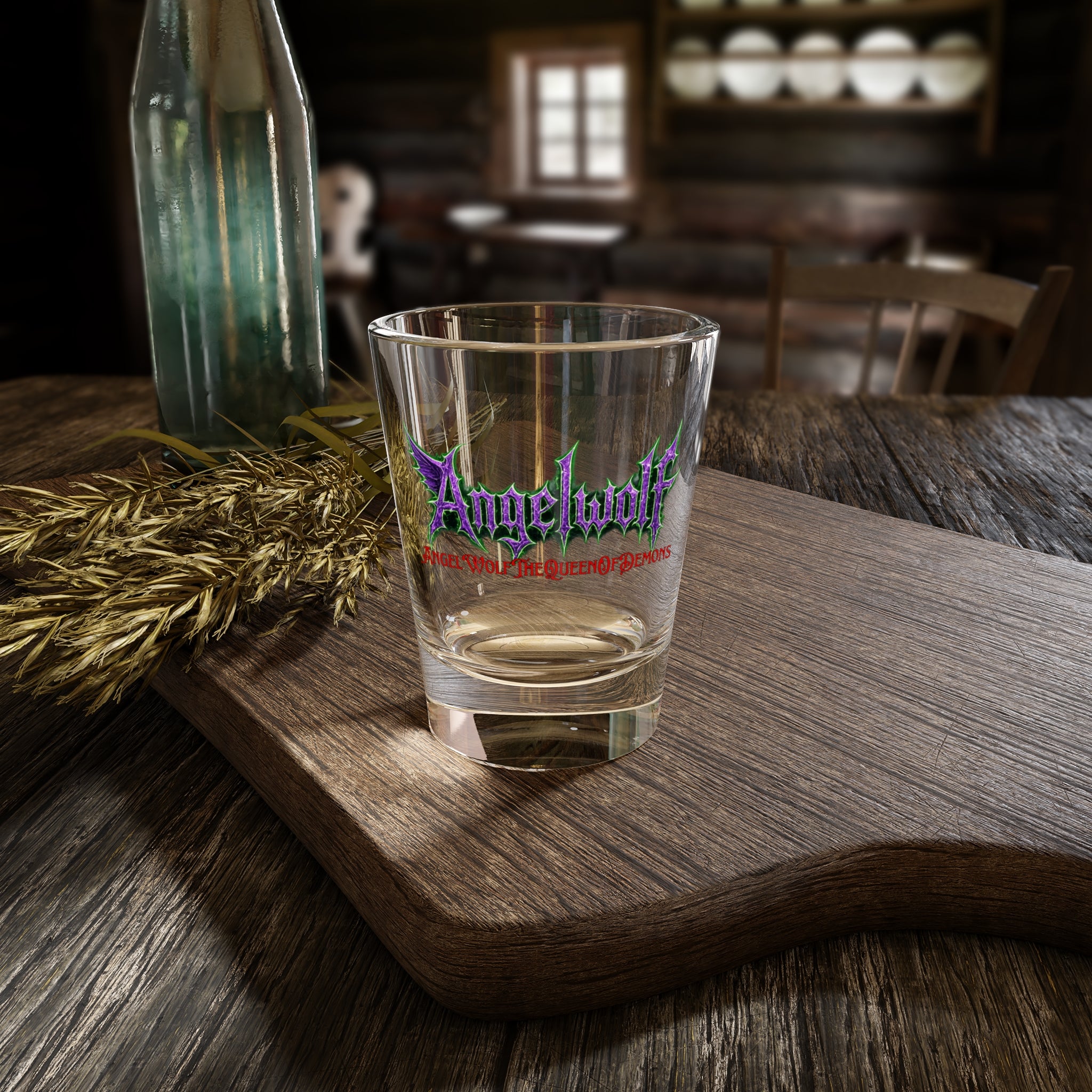 Angelwolf Metal Logo 'Queen of Demons' 1.5oz Shot Glass