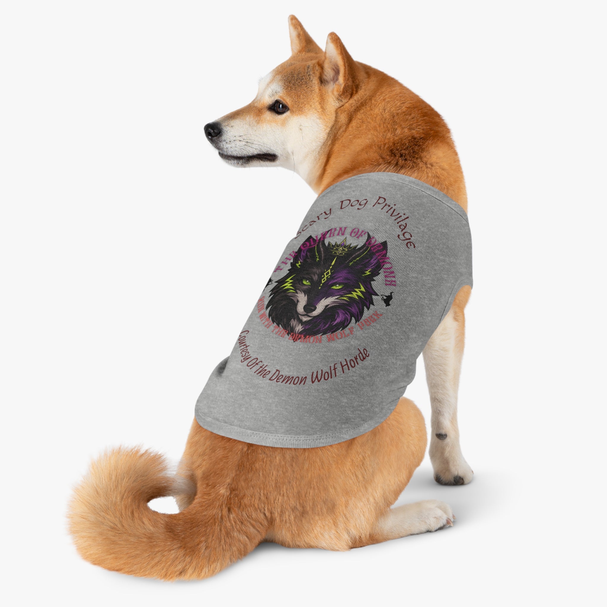Demon Wolf Pet Tank Top – "Scary Dog Privilege" Gothic Pup Shirt