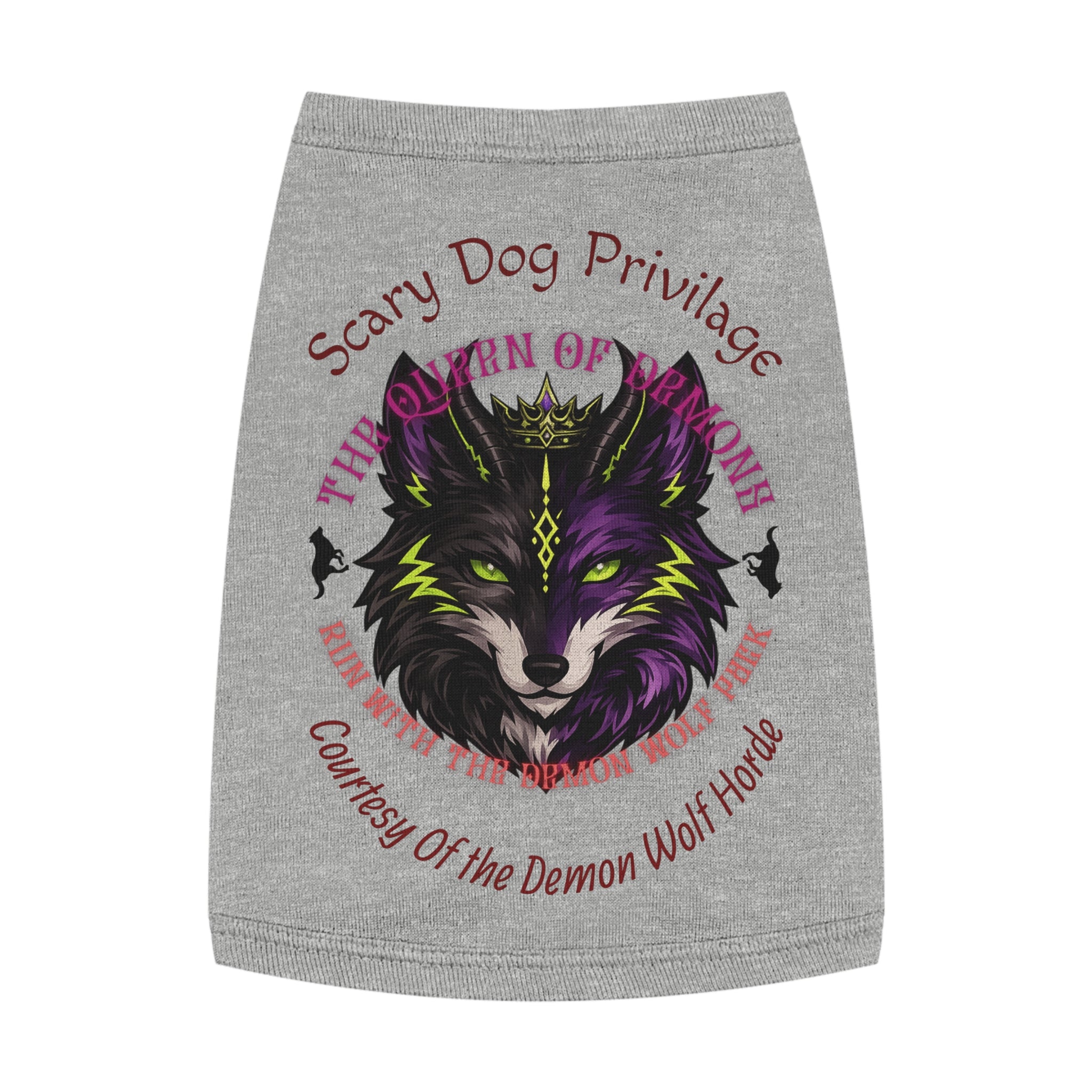 Demon Wolf Pet Tank Top – "Scary Dog Privilege" Gothic Pup Shirt