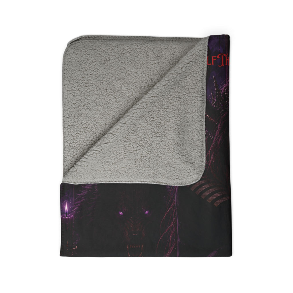 Sherpa Blanket — Dark Gothic 'Angeltwlf' Demon Queen Design