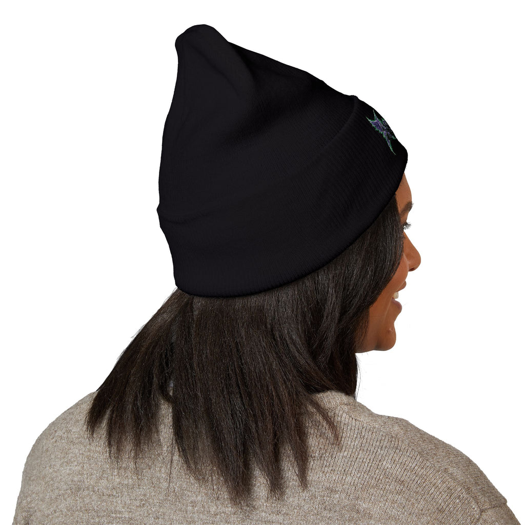 Embroidered 'Angel Wolf' Gothic Cuffed Beanie — Band Style Logo