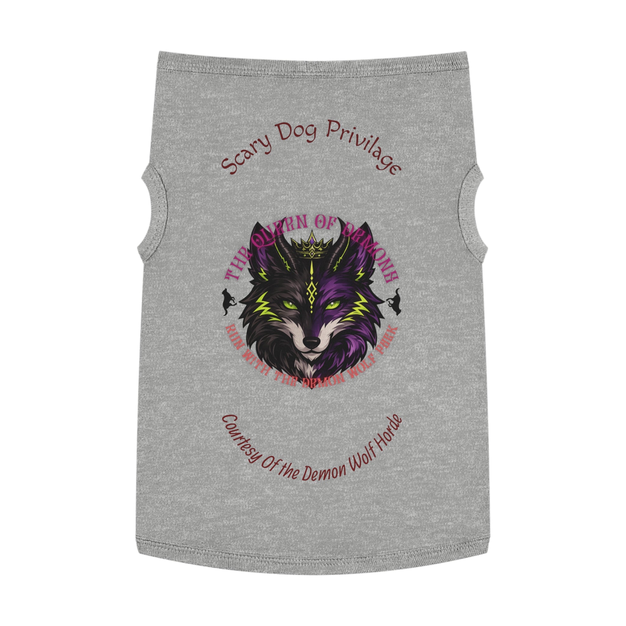 Demon Wolf Pet Tank Top – "Scary Dog Privilege" Gothic Pup Shirt