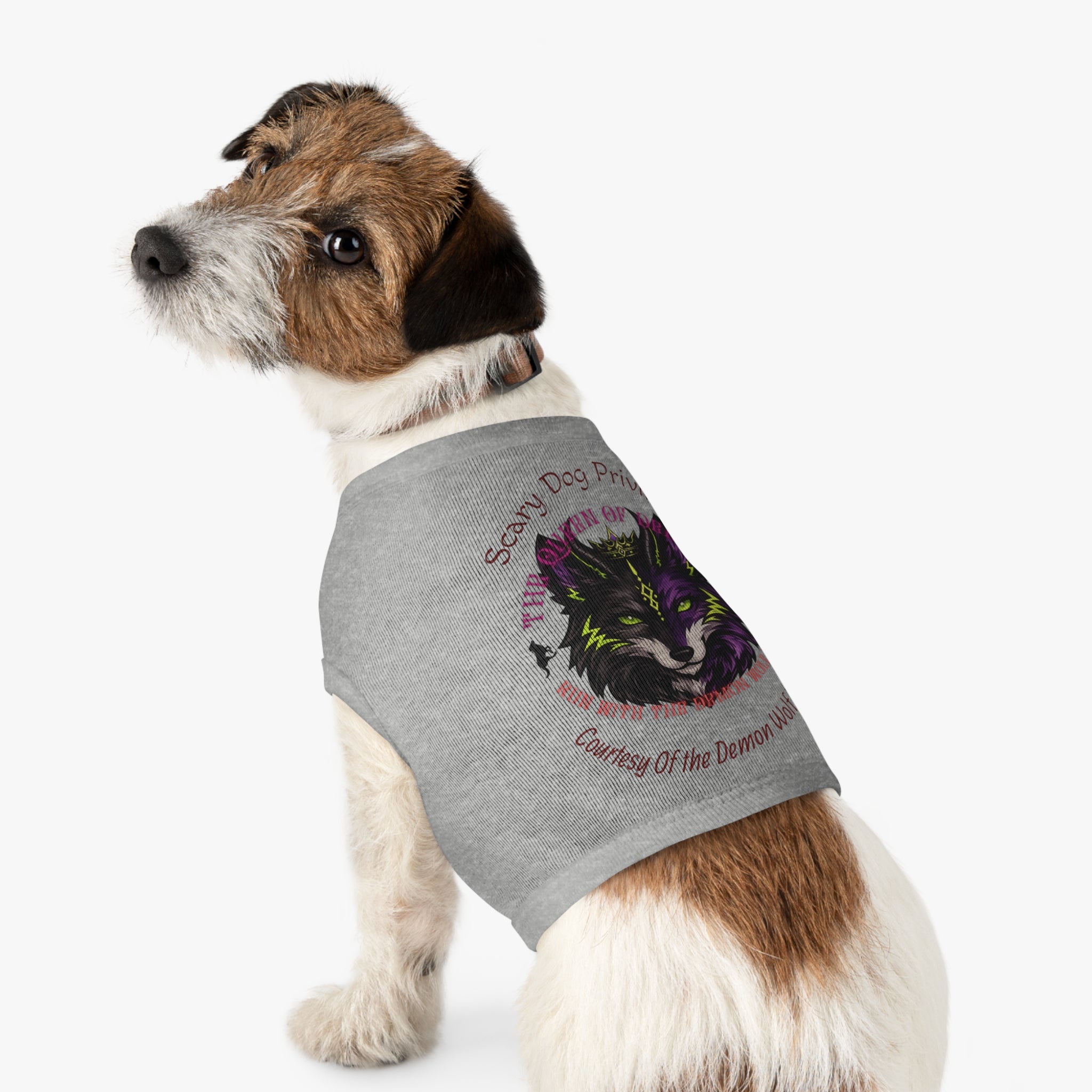 Demon Wolf Pet Tank Top – "Scary Dog Privilege" Gothic Pup Shirt