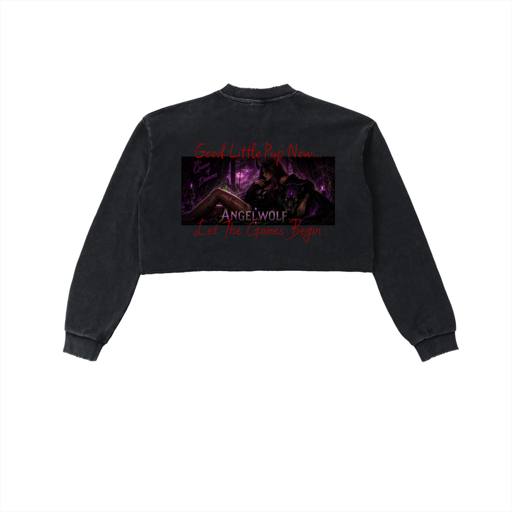 Women's Band Style Good Little Pup Cropped Sweatshirt