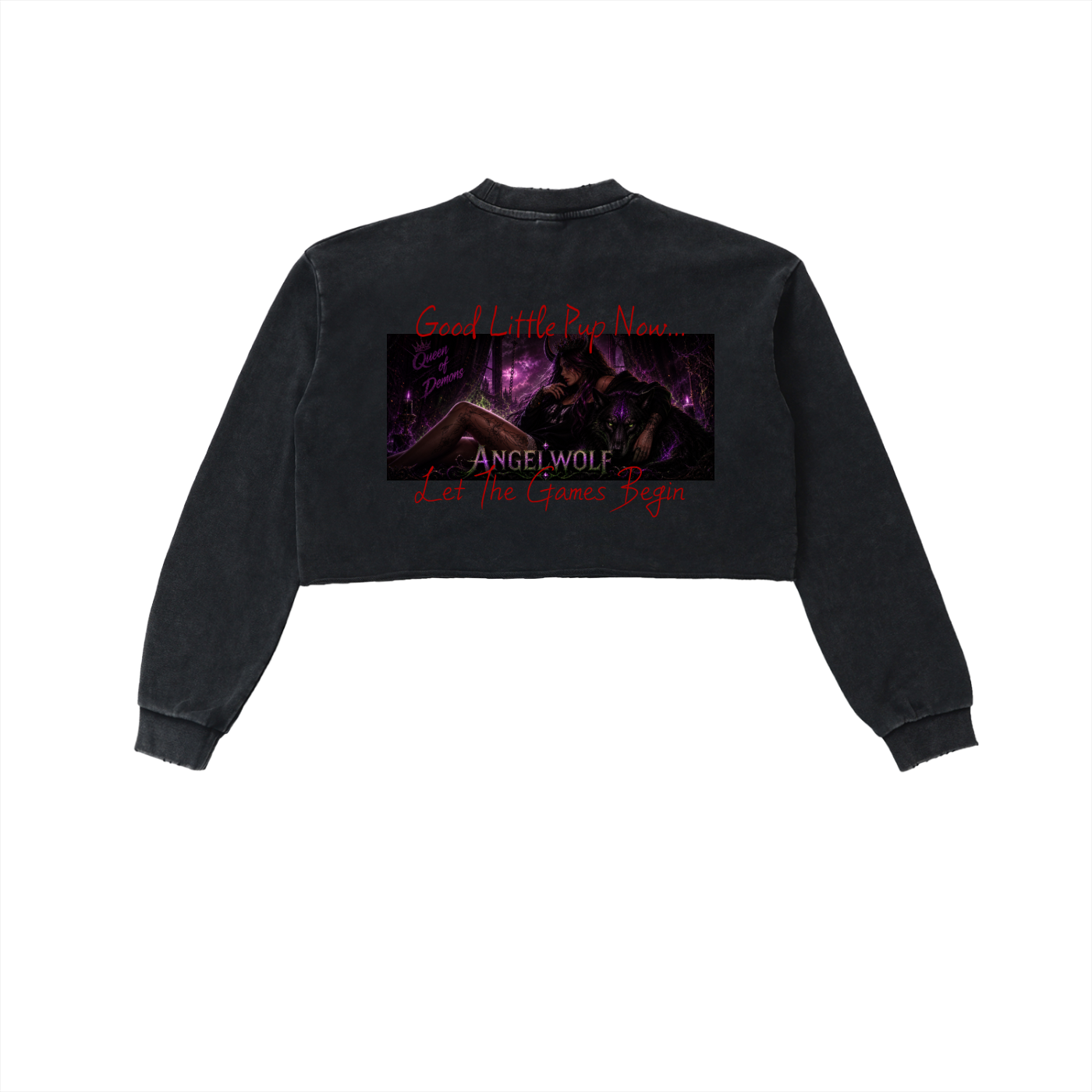 Women's Band Style Good Little Pup Cropped Sweatshirt