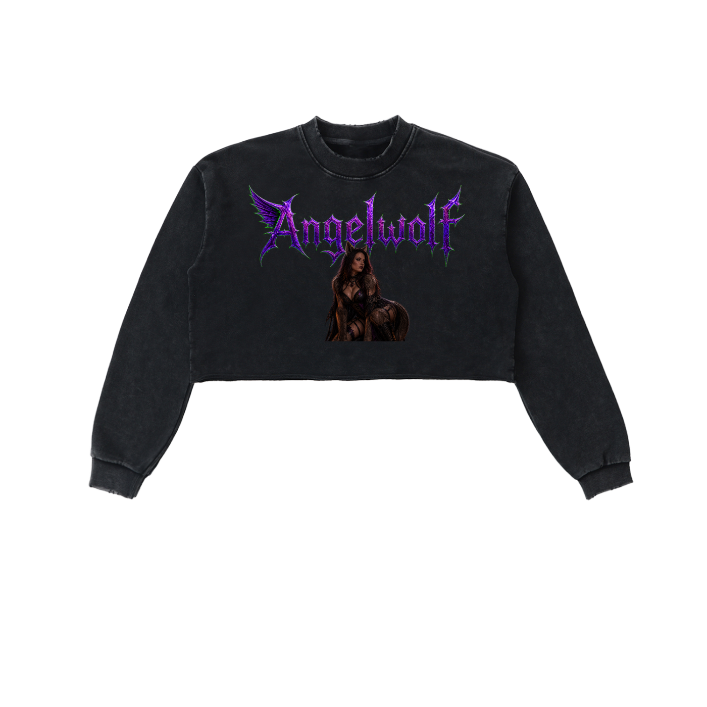 Women's Band Style Good Little Pup Cropped Sweatshirt