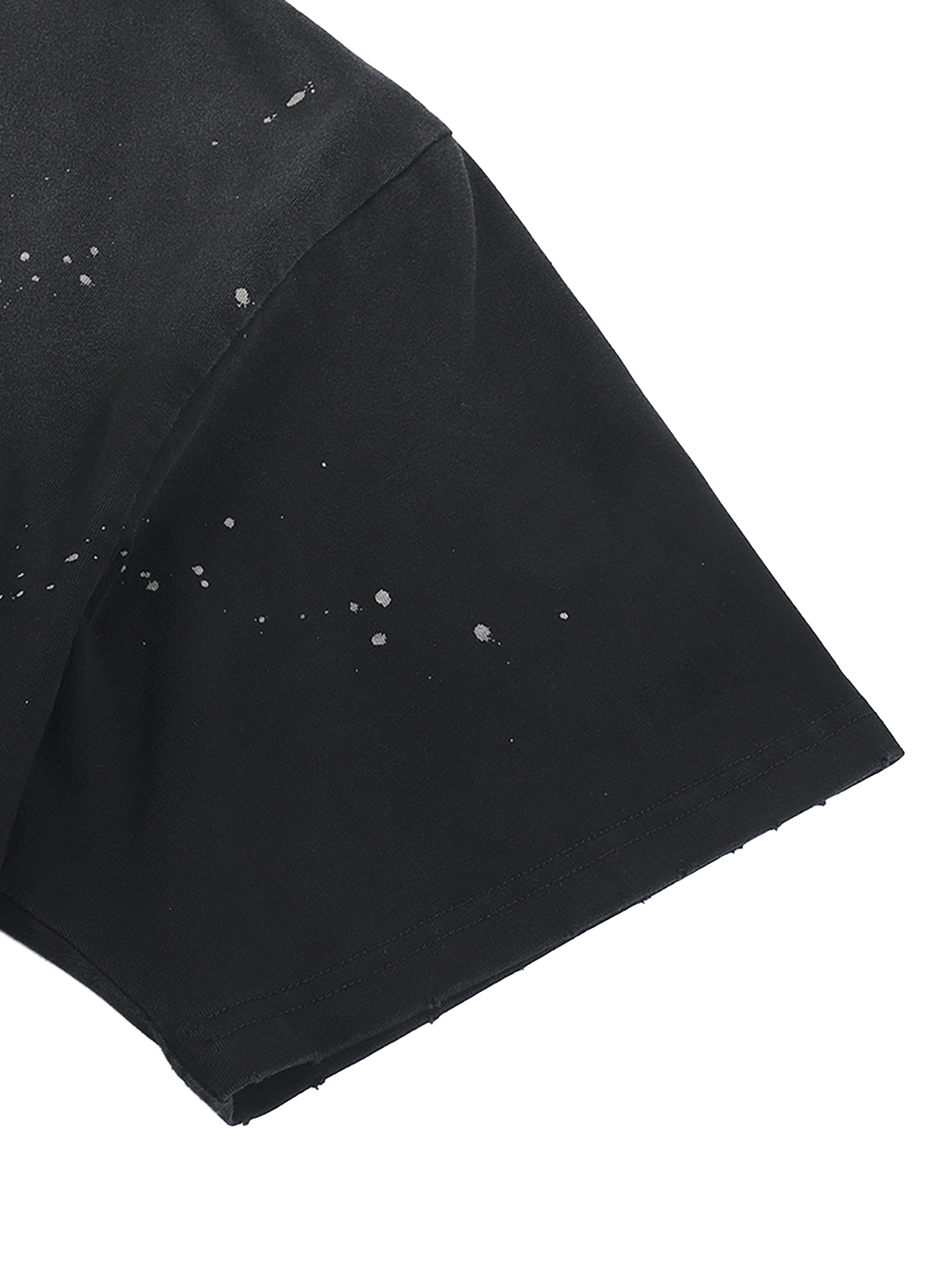 Unisex "Come Play" anime style logo Hand-Frayed Sunfade Paint Splatter T-Shirt