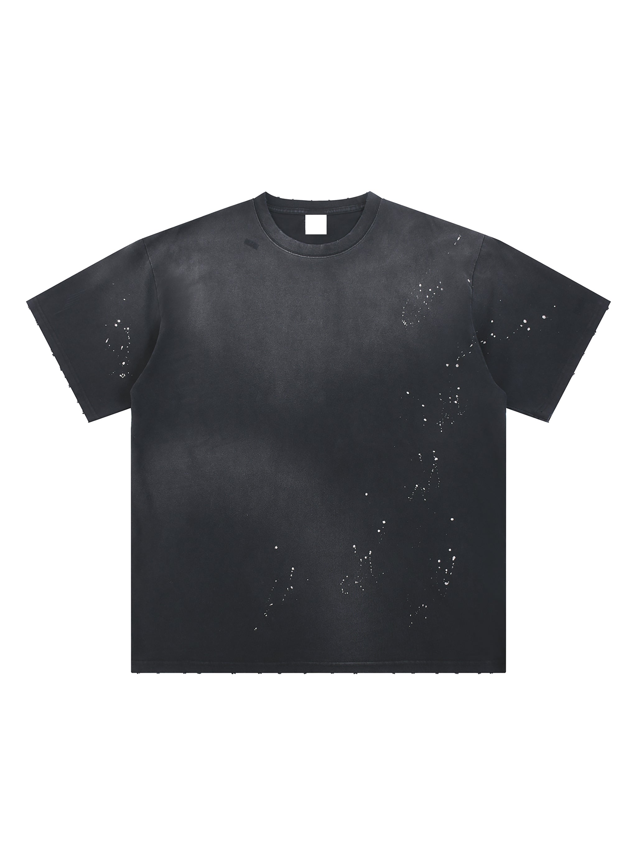 Unisex "Come Play" anime style logo Hand-Frayed Sunfade Paint Splatter T-Shirt