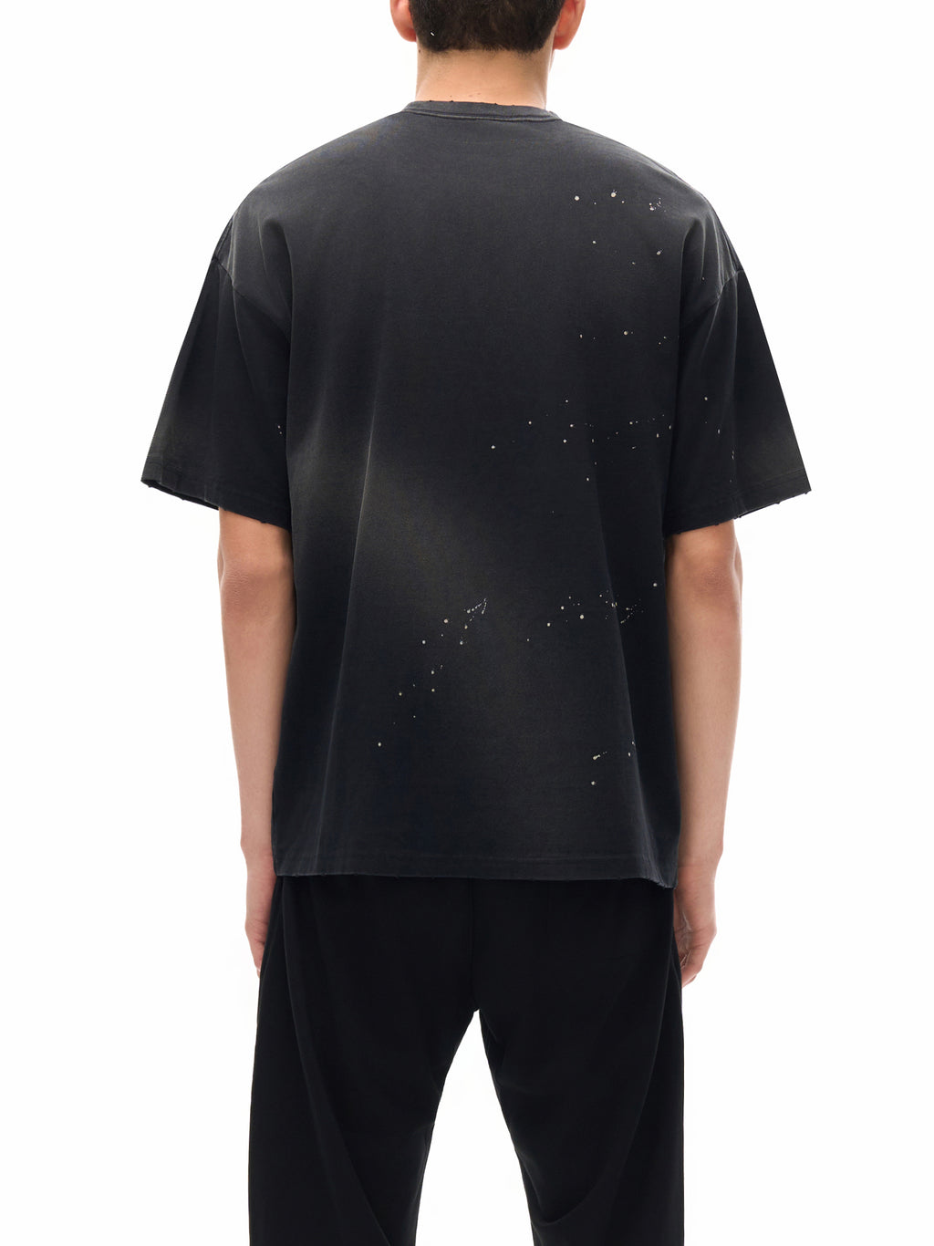 Unisex "Come Play" anime style logo Hand-Frayed Sunfade Paint Splatter T-Shirt